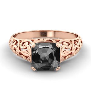 2 Carat 14K White Gold Black Diamond "Adele" Engagement Ring | Diamonds Mine