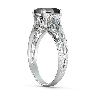 2 Carat 14K Rose Gold Black Diamond "Adele" Engagement Ring
