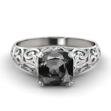 Load image into Gallery viewer, 2 Carat 14K Rose Gold Black Diamond &quot;Adele&quot; Engagement Ring