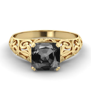 2 Carat 14K Rose Gold Black Diamond "Adele" Engagement Ring