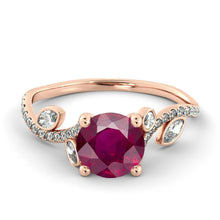 Load image into Gallery viewer, 2 Carat 14K White Gold Ruby &quot;Lucia&quot; Engagement Ring