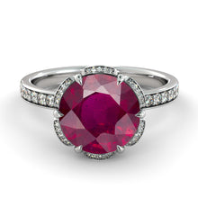 Load image into Gallery viewer, 2.5 Carat 14K White Gold Ruby &quot;Allison&quot; Engagement Ring - Diamonds Mine