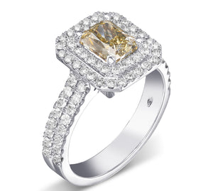 GIA 2.00 TCW Fancy Diamond Diamond - 18 kt. White gold - Ring