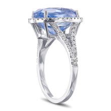 Load image into Gallery viewer, GRS NO HEAT 10.22 Carat Color-Changing Natural Sapphire and 0.70Ct Diamonds - 18 kt. White gold - Ring