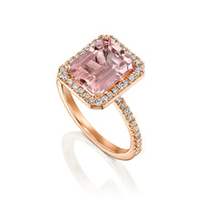 Load image into Gallery viewer, 3 Carat 14K White Gold Morganite &amp; Diamonds &quot;Charlotte&quot; Engagement Ring