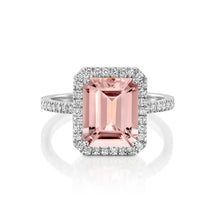 Load image into Gallery viewer, 4 Carat 14K Rose Gold Morganite &amp; Diamonds &quot;Charlotte&quot; Engagement Ring