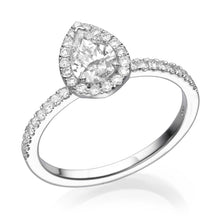 Load image into Gallery viewer, Pear Cut Diamond Halo Engagement Ring - Diamonds Mine