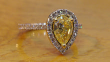 Load image into Gallery viewer, 1 TCW 14K White Gold Natural Fancy Yellow Diamond &quot;Philippa&quot; Engagement Ring