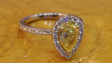 Load image into Gallery viewer, 1 TCW 14K White Gold Natural Fancy Yellow Diamond &quot;Philippa&quot; Engagement Ring