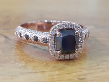 Load image into Gallery viewer, 1.5 Carat 14K Yellow Gold Black Diamond &quot;Beatrice&quot; Engagement Ring