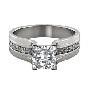 Vintage Moissanite Ring with Diamonds - Diamonds Mine
