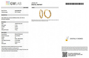 2.10 Cttw Fancy Diamonds - 14 kt. Yellow gold - Earrings