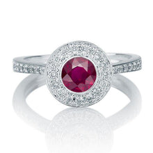 Load image into Gallery viewer, Art Deco Ruby and Diamond Engagement Ring - Diamonds Mine