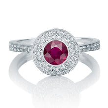 Load image into Gallery viewer, 1.1 Carat 14K White Gold Ruby &amp; Diamonds &quot;Hope&quot; Engagement Ring | Diamonds Mine
