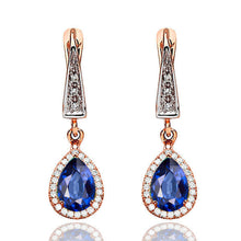 Load image into Gallery viewer, 2 Carat 14K White Gold Blue Sapphire &amp; Diamonds &quot;Francie&quot; Earrings | Diamonds Mine