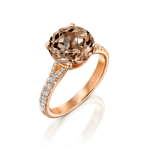2 Carat 14K White Gold Morganite & Diamonds "Isabella" Engagement Ring