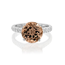 Load image into Gallery viewer, 3 Carat 14K Yellow Gold Morganite &amp; Diamonds &quot;Isabella&quot; Engagement Ring