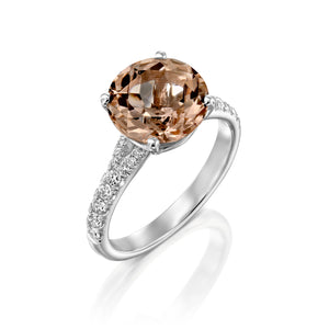 2.5 Carat 14K Rose Gold Morganite & Diamonds "Isabella" Engagement Ring