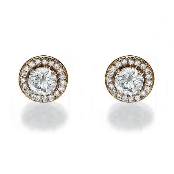 Diamond Stud Earrings with 40 diamonds 14K - Diamonds Mine