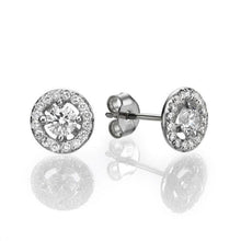 Load image into Gallery viewer, Diamond Stud Earrings with 32 diamonds 14K Solid Gold - Diamonds Mine