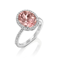 Load image into Gallery viewer, 4 Carat 14K Rose Gold Morganite &amp; Diamonds &quot;Olivia&quot; Engagement Ring