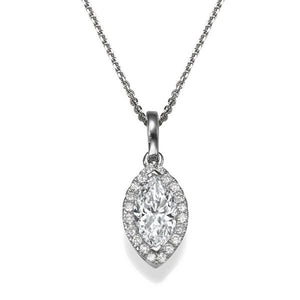 0.9 TCW 14K White Gold Diamond "Kristen" Pendant | Diamonds Mine