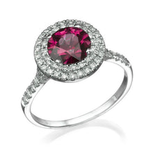 Load image into Gallery viewer, 1.1 Carat 14K White Gold Ruby &amp; Diamonds &quot;Marcia&quot; Engagement Ring | Diamonds Mine
