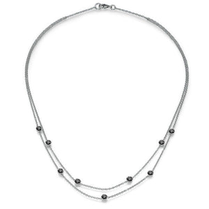 1.35 TCW 18K White Gold Black Diamond "Naila" Necklace | Diamonds Mine