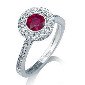 1.1 Carat 14K White Gold Ruby & Diamonds "Hope" Engagement Ring | Diamonds Mine