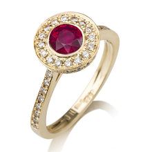 Load image into Gallery viewer, 1.1 Carat 14K White Gold Ruby &amp; Diamonds &quot;Hope&quot; Engagement Ring | Diamonds Mine