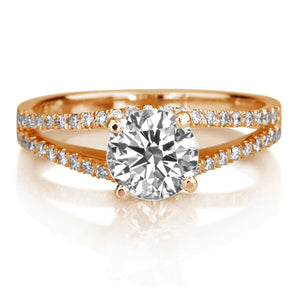 1.1 TCW 14K White Gold Moissanite & Diamonds "Beverly" Engagement Ring | Diamonds Mine