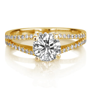 1.1 TCW 14K Yellow Gold Moissanite  & Diamonds "Beverly" Engagement Ring