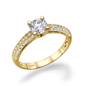 1.3 Carat 14K Rose Gold Moissanite & Diamonds "Carmen" Ring