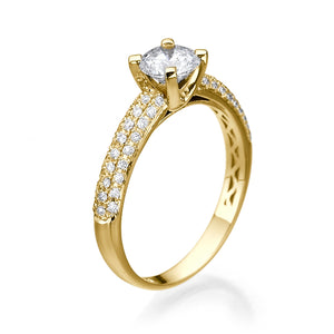 1.3 Carat 14K Rose Gold Moissanite & Diamonds "Carmen" Ring