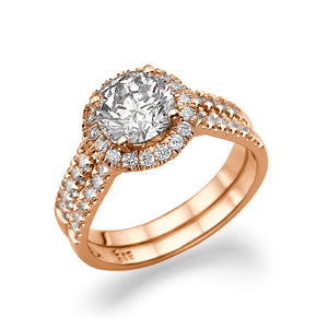 2.7 Carat 14K White Gold Moissanite & Diamonds "Deborah" Engagement Ring