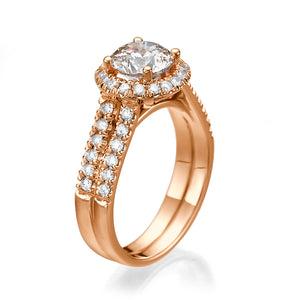 2.7 Carat 14K Yellow Gold Moissanite & Diamonds "Deborah" Engagement Ring