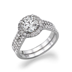 2.7 Carat 14K Rose Gold Moissanite & Diamonds "Deborah" Engagement Ring