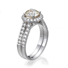 Load image into Gallery viewer, 2.7 Carat 14K White Gold Moissanite &amp; Diamonds &quot;Deborah&quot; Engagement Ring