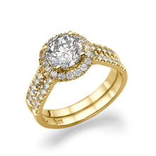 Load image into Gallery viewer, 2.7 Carat 14K Yellow Gold Moissanite &amp; Diamonds &quot;Deborah&quot; Engagement Ring