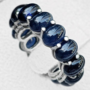 22.33 Carat Sapphire Eternity Band - 14 kt. White gold - Ring