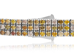 8.22ct Fancy Color Diamonds Multi Row - 14 kt. White gold - Bracelet