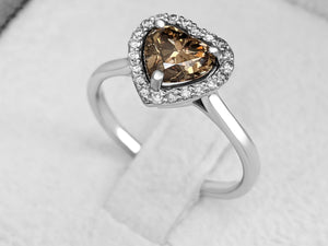 1.25 Cttw Fancy Heart Diamond - 14 kt. White gold - Ring