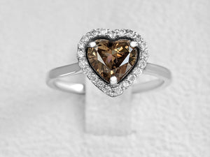 1.25 Cttw Fancy Heart Diamond - 14 kt. White gold - Ring
