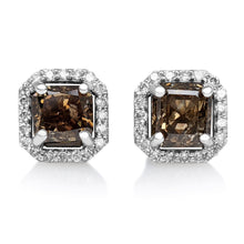 Load image into Gallery viewer, 2.34 Cttw Fancy Diamonds - 14 kt. White gold - Earrings