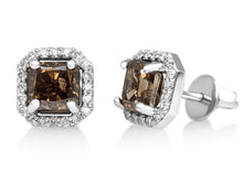 Load image into Gallery viewer, 2.34 Cttw Fancy Diamonds - 14 kt. White gold - Earrings