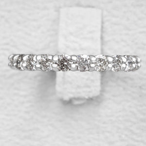 1.01 Carat Diamonds Half Eternity - 14 kt. White gold - Ring