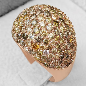 3.00 Carat Fancy Diamond Dome - 14 kt. Pink gold - Ring