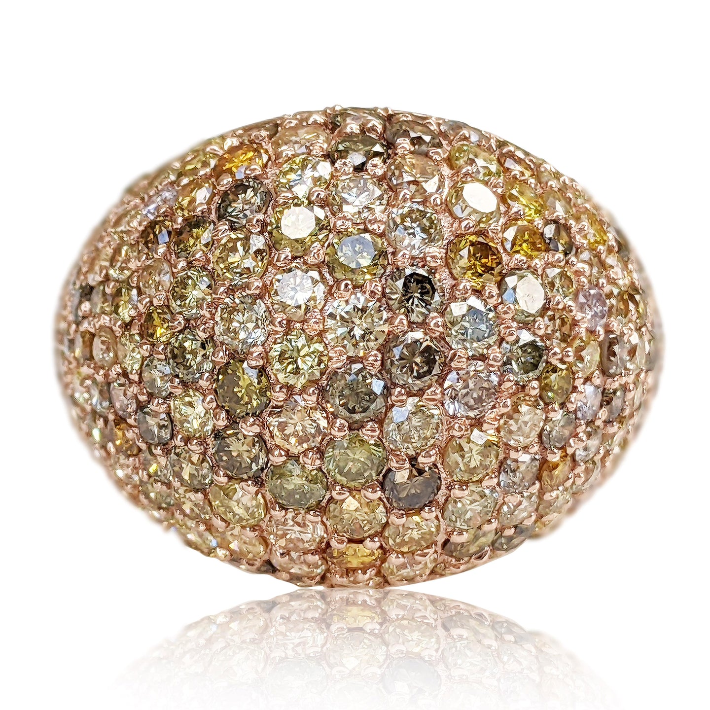3.00 Carat Fancy Diamond Dome - 14 kt. Pink gold - Ring