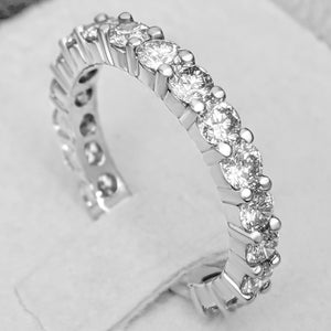 2.12 Carat Diamonds Half Eternity - 14 kt. White gold - Ring