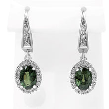 Load image into Gallery viewer, 1.62 Carat Sapphire and 0.35 Diamonds Earrings - 14 kt. White gold - Earrings
